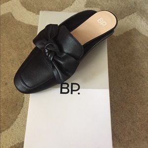 Nordstrom BP black leather slides